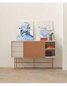 Teulat aparador NUBE 140 x 45, MDF lacado color arena y... 2