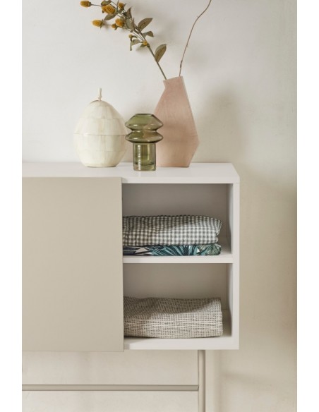 Teulat aparador NUBE 140 x 45, MDF lacado color crema y arena.