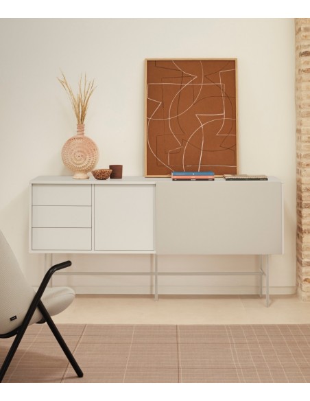 Aparador Teulat NUBE 180 x 45, MDF lacado cor creme e areia.
