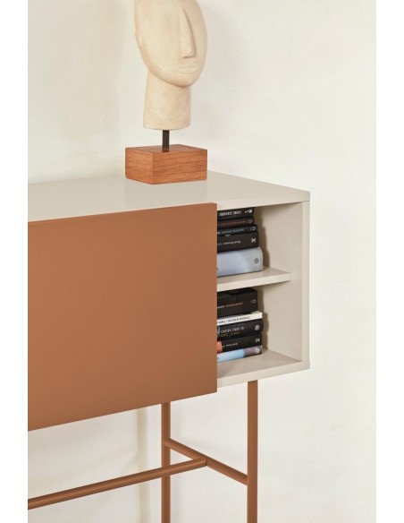 Consola de corredor minimalista Teulat NUBE 110x 35, MDF lacado areia e argila.