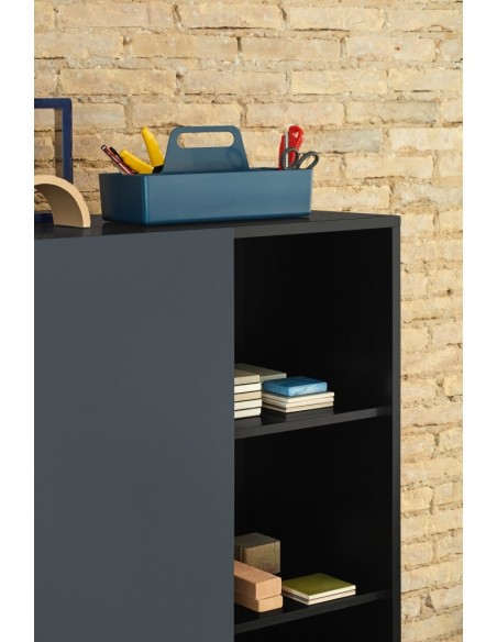 Teulat mueble auxiliar alto NUBE 120 x 45, MDF lacado negro y antracita.
