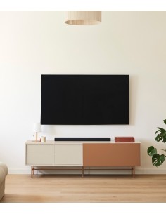 Teulat mueble de Tv NUBE 180 x 40, MDF lacado arena y... 2