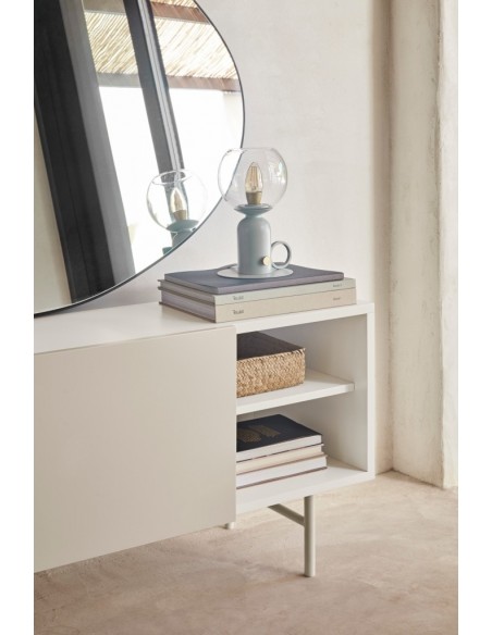 Teulat mueble de Tv NUBE 180 x 40, MDF lacado crema y arena.
