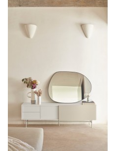 Teulat mueble de Tv NUBE 180 x 40, MDF lacado crema y arena. 2