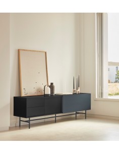 Teulat mueble de Tv NUBE 180 x 40, MDF lacado negro y... 2