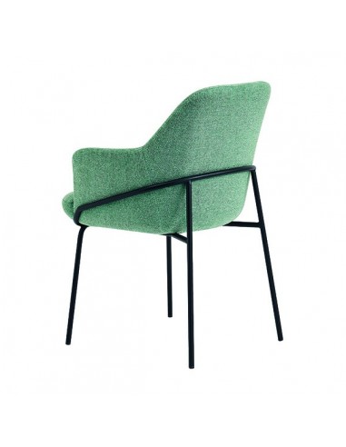 Silla con brazos ABIGAIL en tejido forest y...