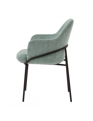 Silla con brazos ABIGAIL en tejido forest y...