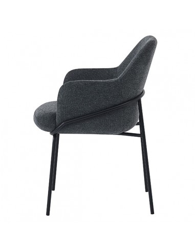 Silla con brazos ABIGAIL en tejido forest y...