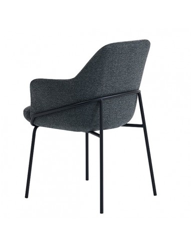 Silla con brazos ABIGAIL en tejido forest y...