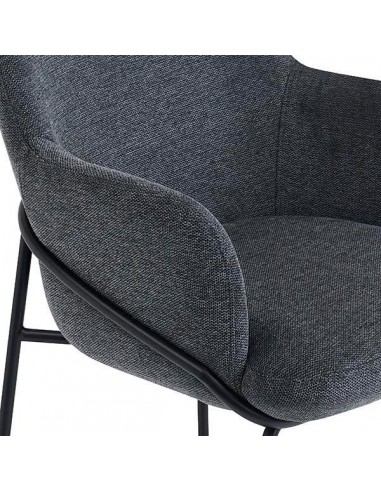 Silla con brazos ABIGAIL en tejido forest y...