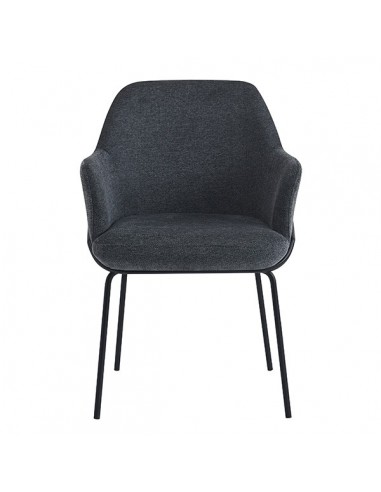 Silla con brazos ABIGAIL en tejido forest y...