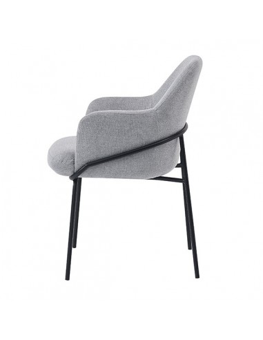 Silla con brazos ABIGAIL en tejido forest y...