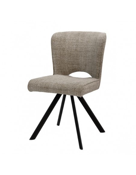 Cadeira design AMAYA estofada em tecido Tango e metal preto