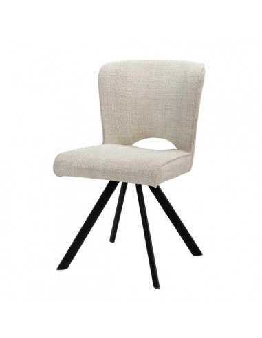 Silla de diseño AMAYA tapizada en tejido gris...