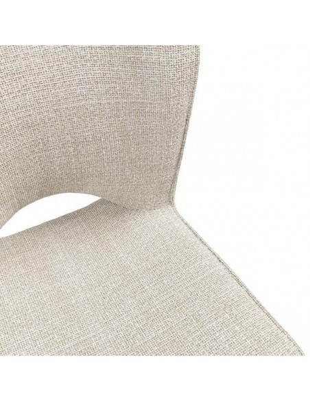 Cadeira design AMAYA estofada em tecido cinza escuro e metal preto