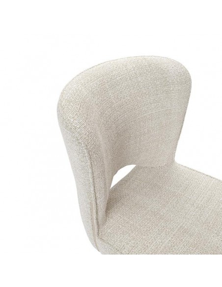 Silla de diseño AMAYA tapizada en tejido gris oscuro y metal negro