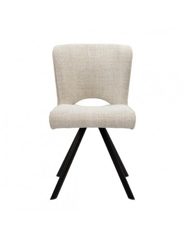 Silla de diseño AMAYA tapizada en tejido gris...