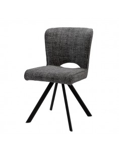 Silla de diseño AMAYA tapizada en tejido Tango y metal negro 2