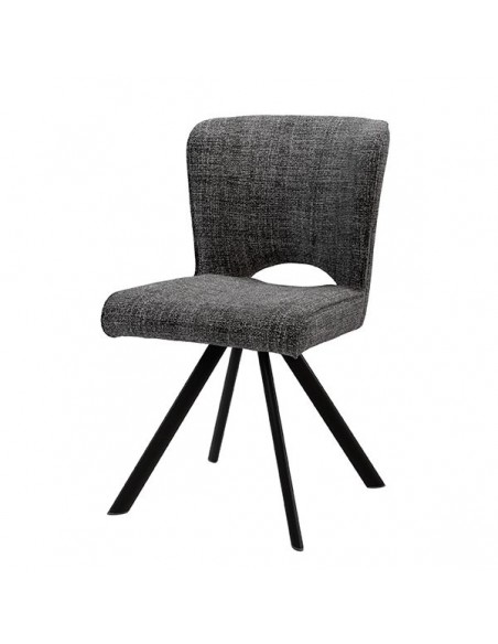 Cadeira design AMAYA estofada em tecido Tango e metal preto
