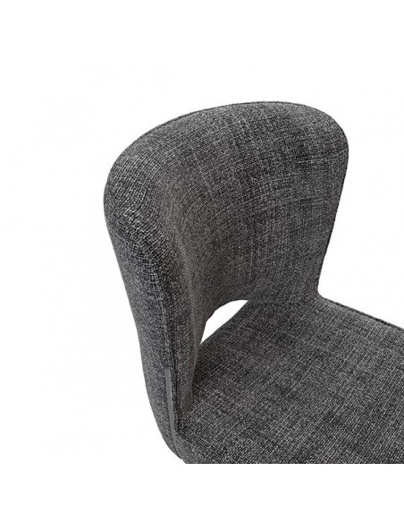 Silla de diseño AMAYA tapizada en tejido Tango y metal negro