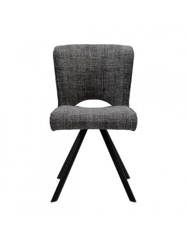Silla de diseño AMAYA tapizada en tejido gris...