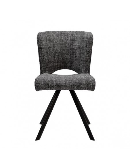 Cadeira design AMAYA estofada em tecido Tango e metal preto
