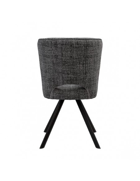 Cadeira design AMAYA estofada em tecido Tango e metal preto