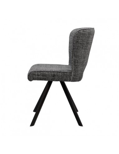 Silla de diseño AMAYA tapizada en tejido gris...