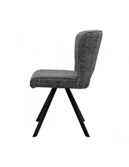 Cadeira design AMAYA estofada em tecido Tango e metal preto
