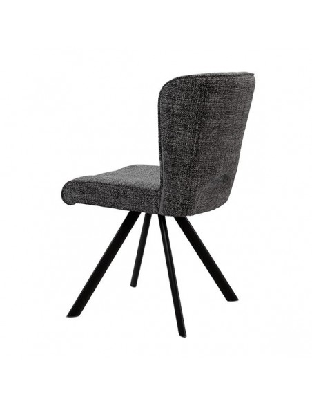 Silla de diseño AMAYA tapizada en tejido Tango y metal negro