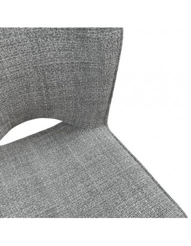 Silla de diseño AMAYA tapizada en tejido gris...