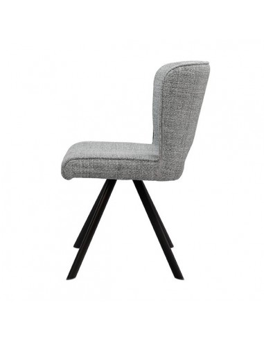 Silla de diseño AMAYA tapizada en tejido gris...