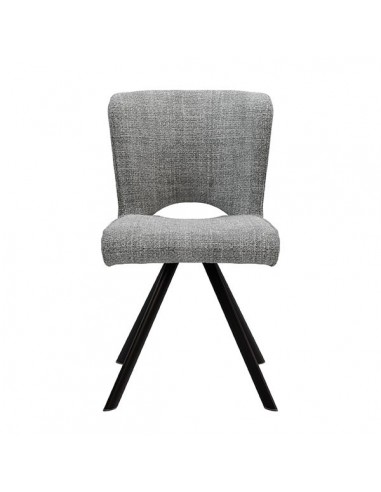 Silla de diseño AMAYA tapizada en tejido gris...