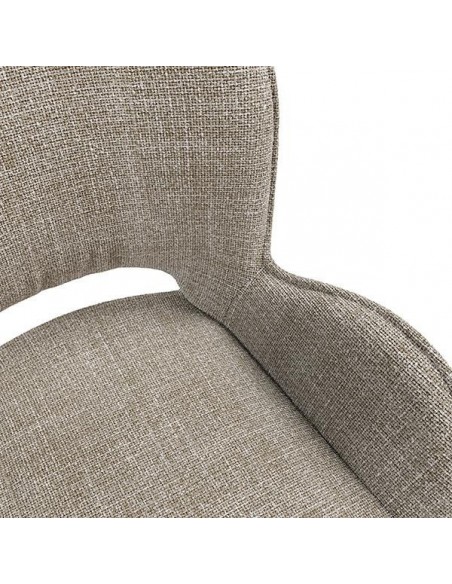 Silla de diseño con brazos ASTRID tapizada en tejido Tango y metal.