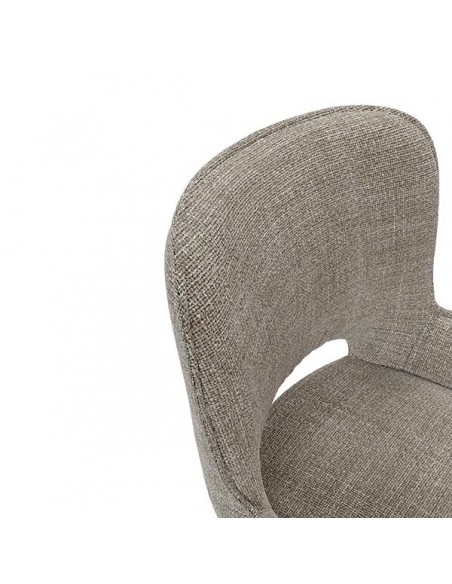 Silla de diseño con brazos ASTRID tapizada en tejido Tango y metal.