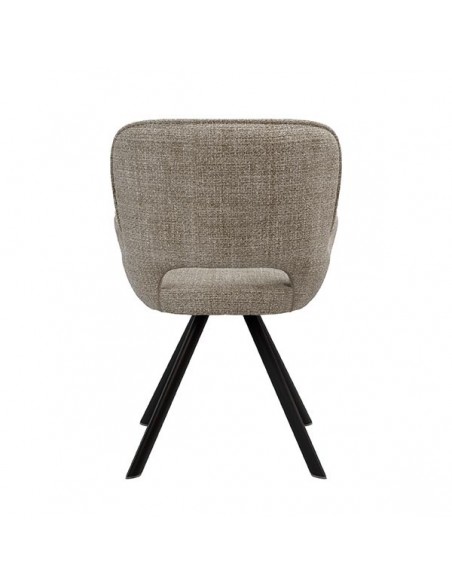 Silla de diseño con brazos ASTRID tapizada en tejido Tango y metal.
