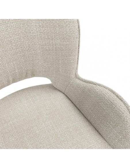 Silla de diseño con brazos ASTRID tapizada en tejido Tango y metal.