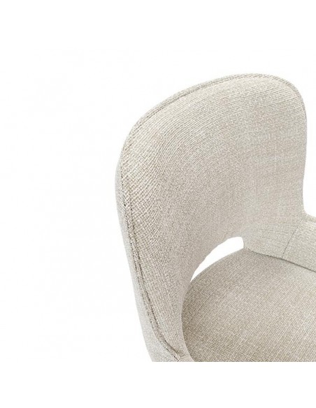 Silla de diseño con brazos ASTRID tapizada en tejido Tango y metal.