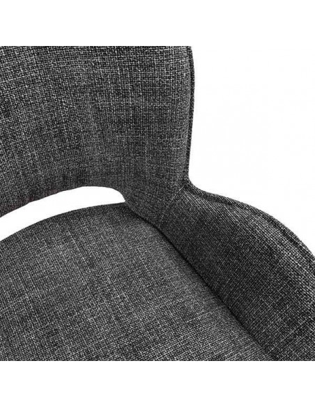 Silla de diseño con brazos ASTRID tapizada en tejido Tango y metal.