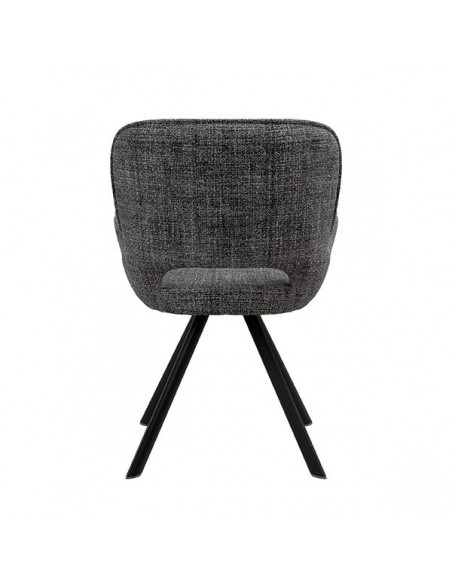Silla de diseño con brazos ASTRID tapizada en tejido Tango y metal.