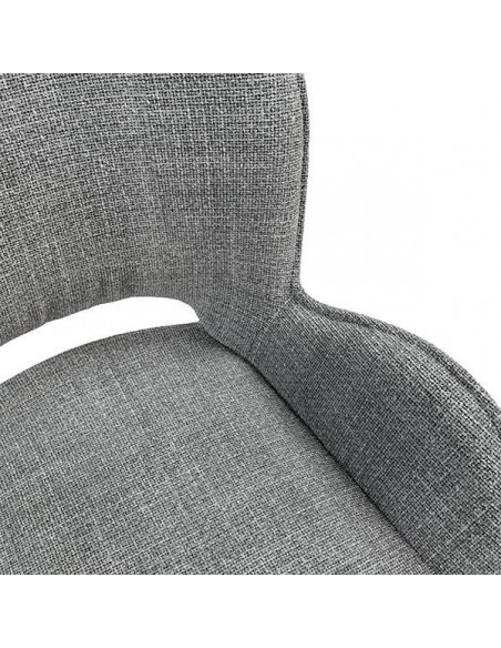 Silla de diseño con brazos ASTRID tapizada en tejido Tango y metal.