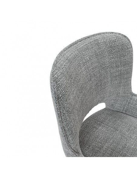 Silla de diseño con brazos ASTRID tapizada en tejido Tango y metal.