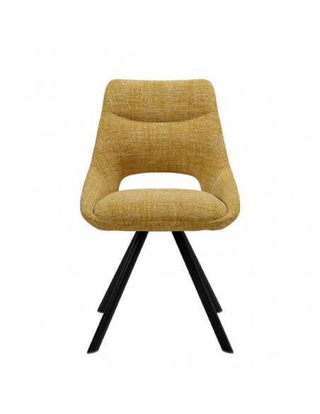 Silla de diseño Zahara tejido Tango y patas de acero color negro.