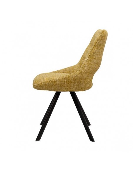 Silla de diseño Zahara tejido Tango y patas de acero color negro.