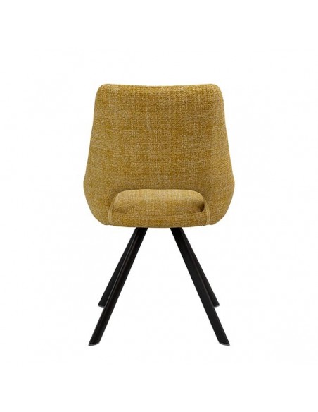 Silla de diseño Zahara tejido Tango y patas de acero color negro.