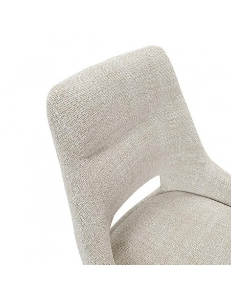 Silla de diseño Zahara tejido Tango y patas de acero color negro.