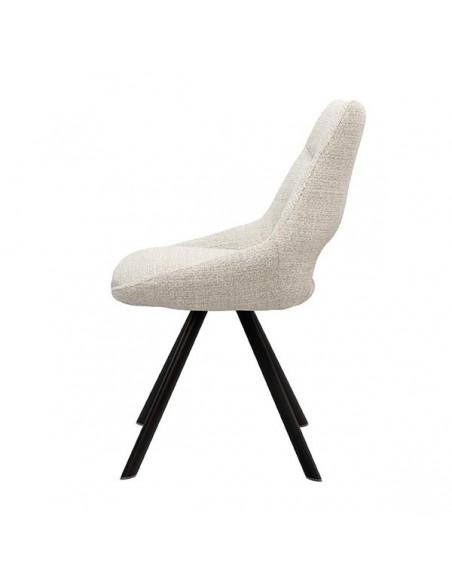 Silla de diseño Zahara tejido Tango y patas de acero color negro.