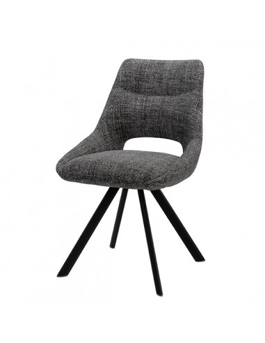 Silla de diseño Zahara tejido Tango y patas de acero color negro.