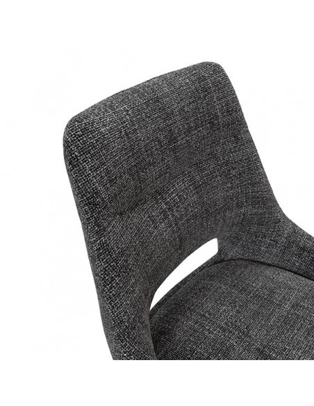 Silla de diseño Zahara tejido Tango y patas de acero color negro.