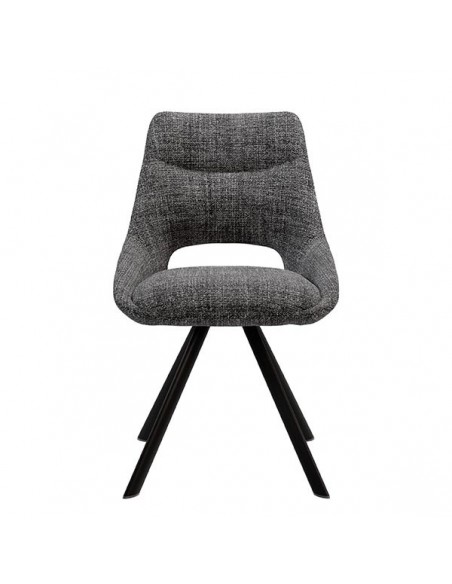 Silla de diseño Zahara tejido Tango y patas de acero color negro.